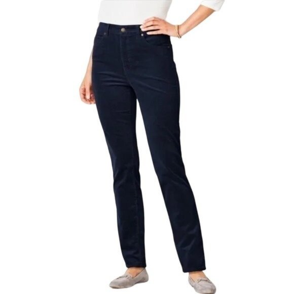 Talbots Pants - Talbots High Rise Straight Leg Corduroy Pants Stretch Black Casual Womens 6